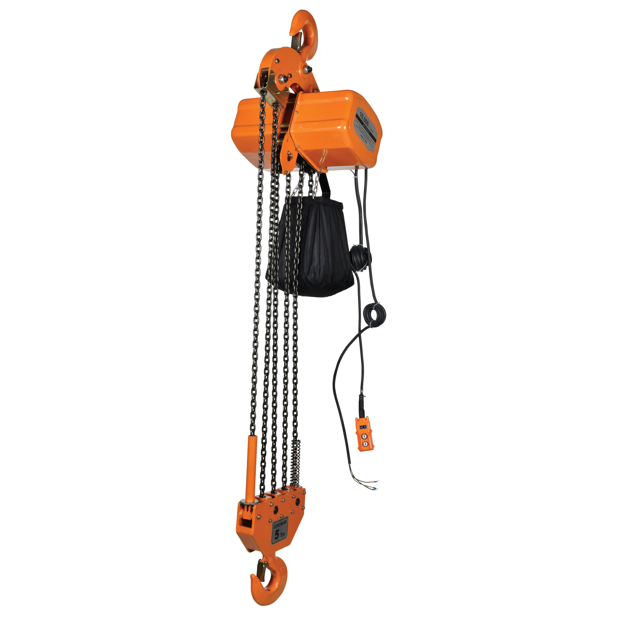 Vestil Economy Chain Hoist - 10000-Lb. Capacity, Manual Trolley, Single Phase, Model# H-10000-1